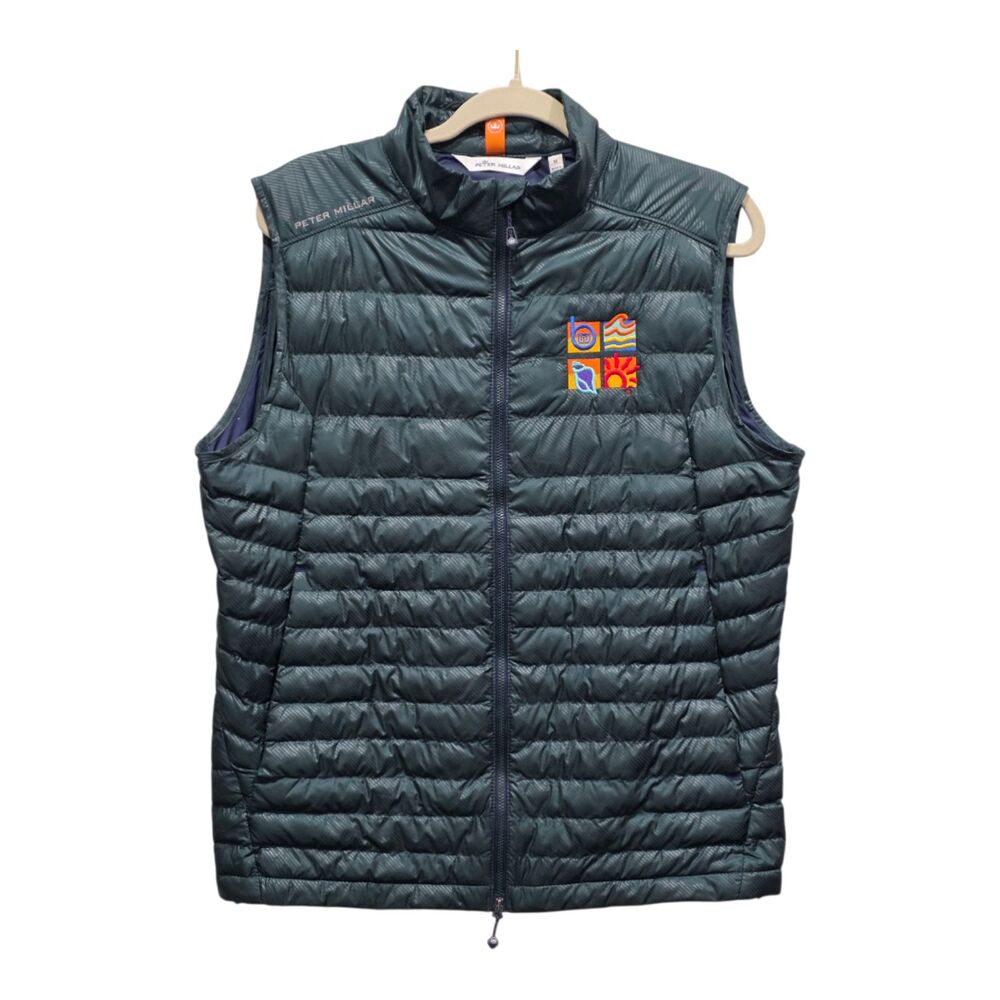 Peter Millar All Course Puffer Vest Men’s Golf Performance Quilted Full Zip, M